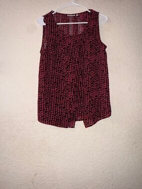 Halogen Pink and Black Patterned Sleeveless Top